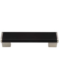 Tenor Cabinet Pull - 5 inch Center-to-Center in Espresso Brown/Satin Nickel.